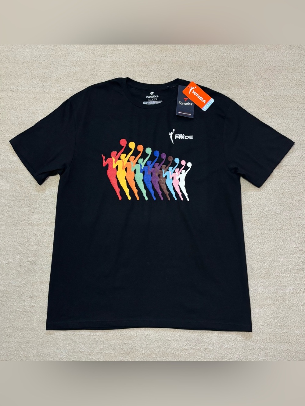 Fanatics Black WNBA Pride Rainbow Silhouette Tee